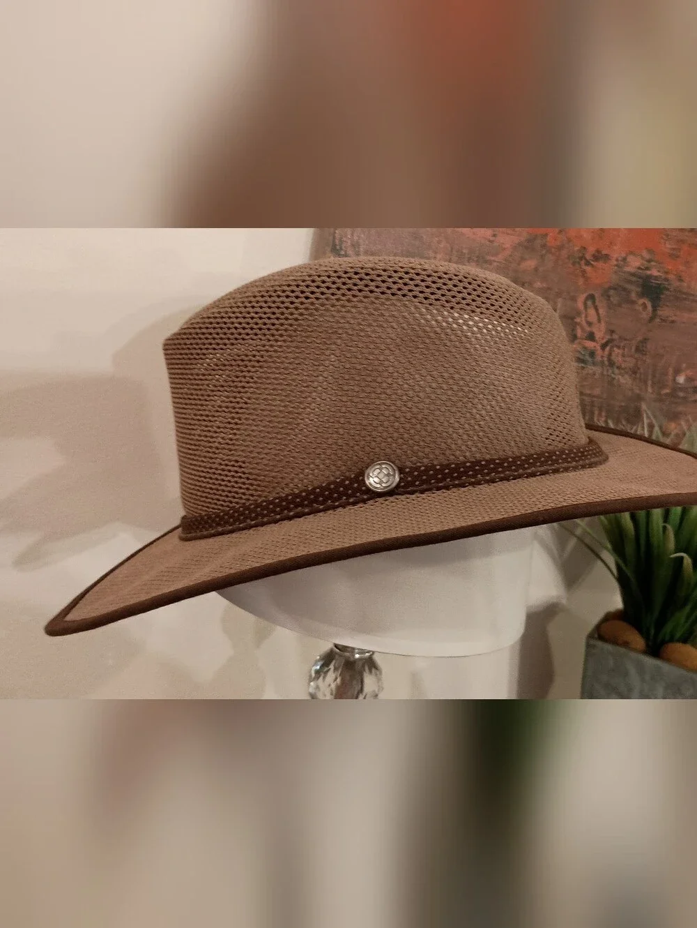 Men's Brown Breathable Mesh Rancher Hat